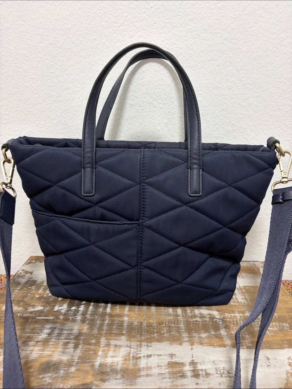 Radley London Navy Blue Quilted Handled Shoulder Crossbody Bag - EC